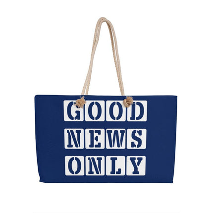 Good News Only Weekender Tote Bag | Navy | Christian Travel Tote