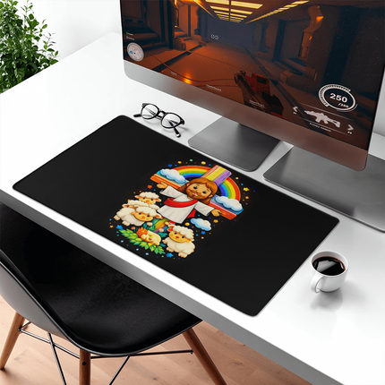 Jesus And Little Lambs | Christian Computer Mat | Gift for Kids