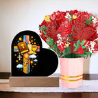 Acrylic Heart + Flower Bouquet with LED Corded Base