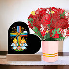 Acrylic Heart + Flower Bouquet with LED Corded Base