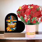 Acrylic Heart + Flower Bouquet with LED Corded Base