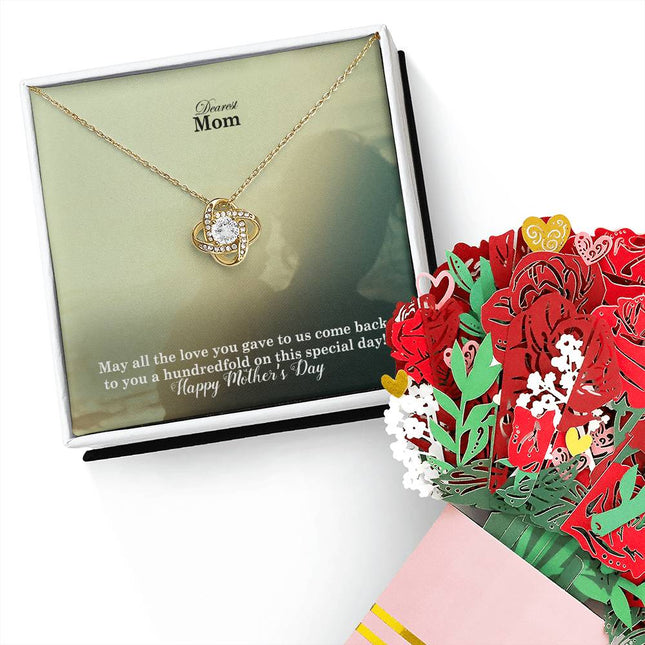 May Your Love Return Hundredfold Dearest | Christian Love Knot Necklace | Mother's Day Gift for Mom | Faith Gift