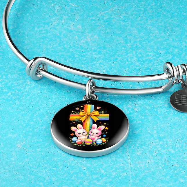 Easter Bunnies Circle Bangle – Christian Gift for Kids