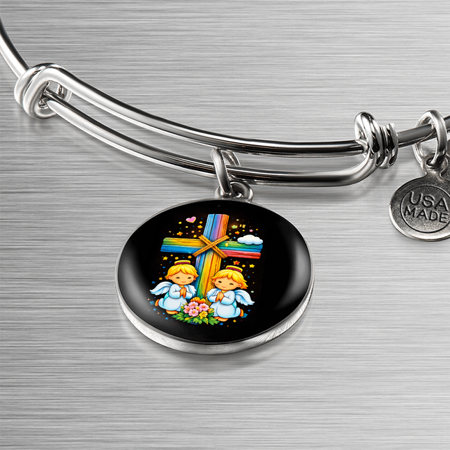 Praying Angels Circle Bangle – Christian Gift for Kids