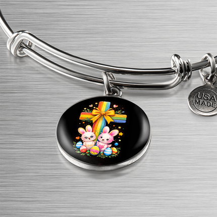 Easter Bunnies Circle Bangle – Christian Gift for Kids