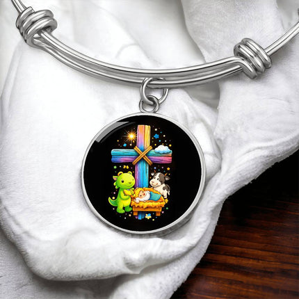 Nativity Manger Circle Bangle – Christian Gift for Kids