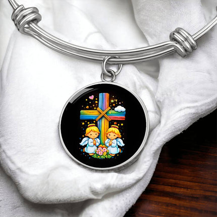 Praying Angels Circle Bangle – Christian Gift for Kids