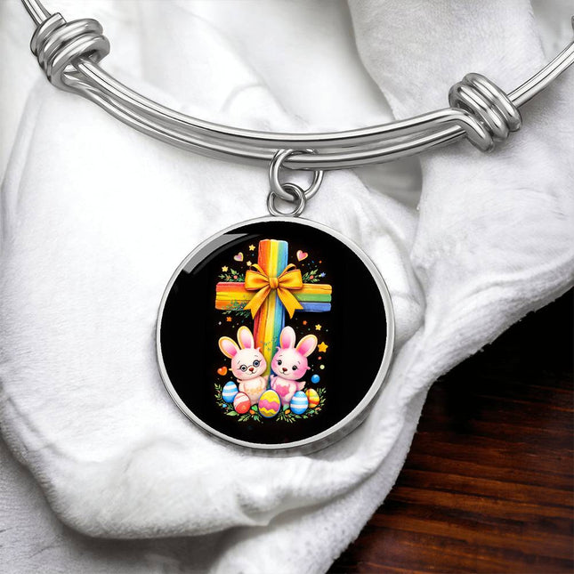 Easter Bunnies Circle Bangle – Christian Gift for Kids