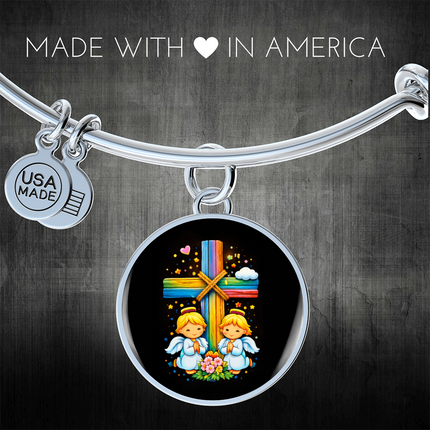 Praying Angels Circle Bangle – Christian Gift for Kids