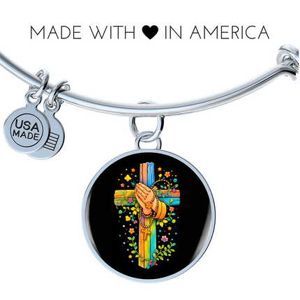 Praying Hands Circle Bangle – Christian Gift for Kids