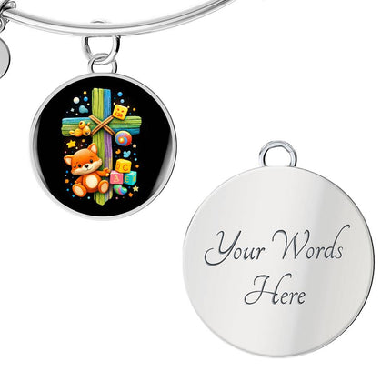 Kitten & ABC Blocks Circle Bangle – Christian Gift for Kids