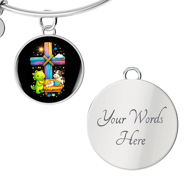 Nativity Manger Circle Bangle – Christian Gift for Kids