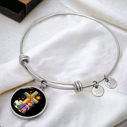 Little Shepherd & Lamb Circle Bangle – Christian Gift for Kids