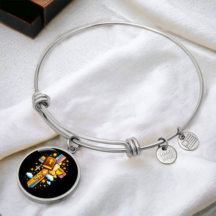 Holy Bible & Chalice Circle Bangle – Christian Gift for Kids