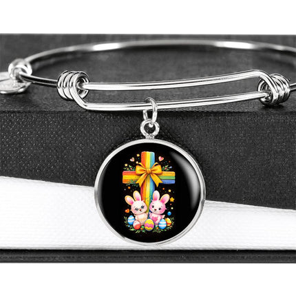 Easter Bunnies Circle Bangle – Christian Gift for Kids
