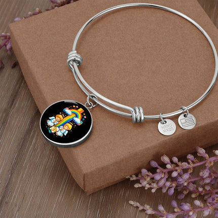Angels & Lamb Circle Bangle – Christian Gift for Kids