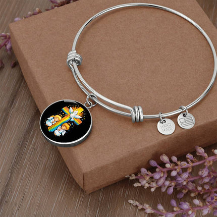 Dove & Praying Angels Circle Bangle – Christian Gift for Kids