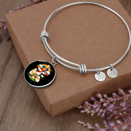 Jesus With the Sheep Circle Bangle – Christian Gift for Kids