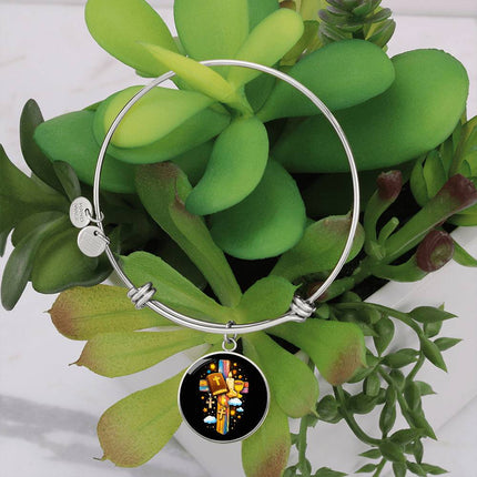Holy Bible & Chalice Circle Bangle – Christian Gift for Kids