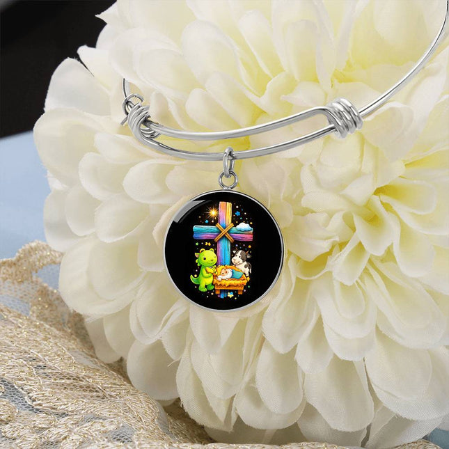 Nativity Manger Circle Bangle – Christian Gift for Kids