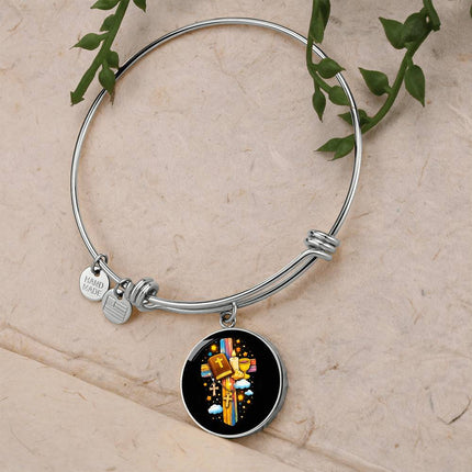 Holy Bible & Chalice Circle Bangle – Christian Gift for Kids