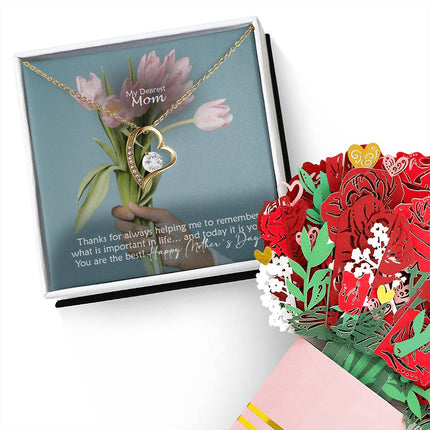 Christian forever love necklace with "My Dearest Mom You're What Matters" message — modern Mother's Day gift for mom, in luxury gift box