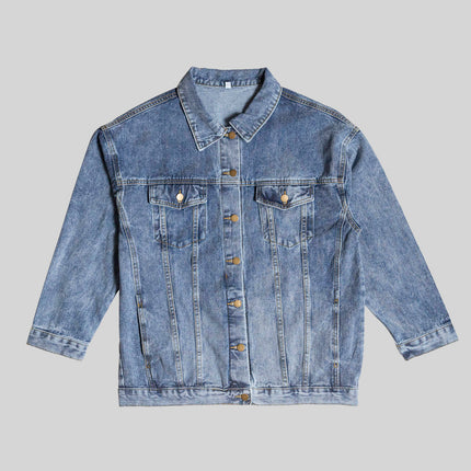 Fearless Faith Men’s Denim Jacket | Red Cross Rays Back Print | Medium Wash