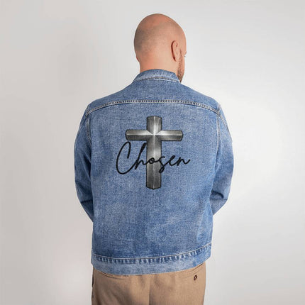 Chosen Cross Denim Jacket – Christian Gift for Men