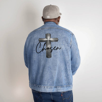 Chosen Cross Denim Jacket – Christian Gift for Men
