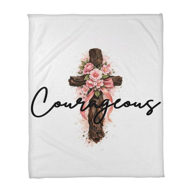 Courageous | Bold Christian Portrait Blanket | Gift for Her