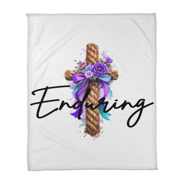Enduring | Uplifting Christian Portrait Blanket | Gift for Her
