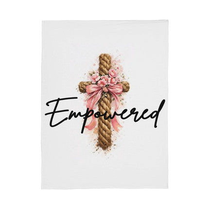 Empowered Coral Fleece & Mink Blanket – Christian Gift for Women