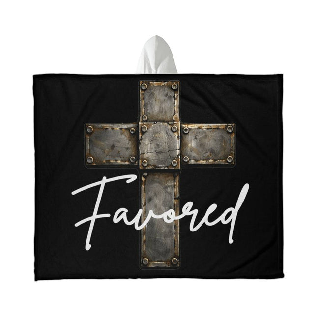 Favored Cross Hooded Sherpa Blanket – Christian Gift for Men