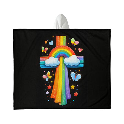 Favored Cross Hooded Sherpa Blanket – Christian Gift for Teens & Adults