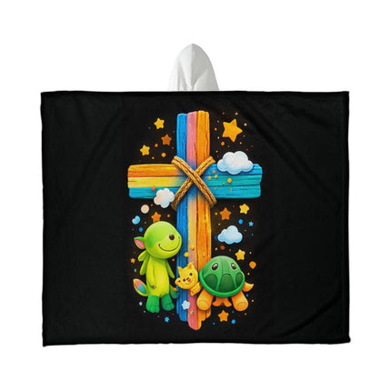 Favored Cross Hooded Sherpa Blanket – Christian Gift for Teens & Adults