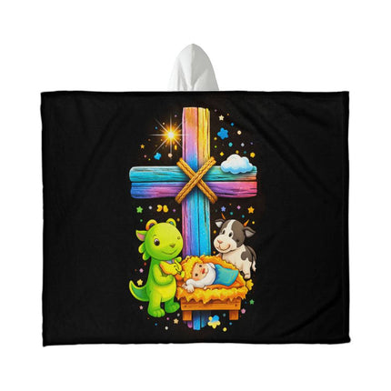 Favored Cross Hooded Sherpa Blanket – Christian Gift for Teens & Adults