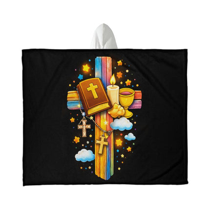 Favored Cross Hooded Sherpa Blanket – Christian Gift for Teens & Adults