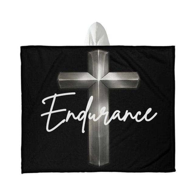 Endurance Cross Hooded Sherpa Blanket – Christian Gift for Men
