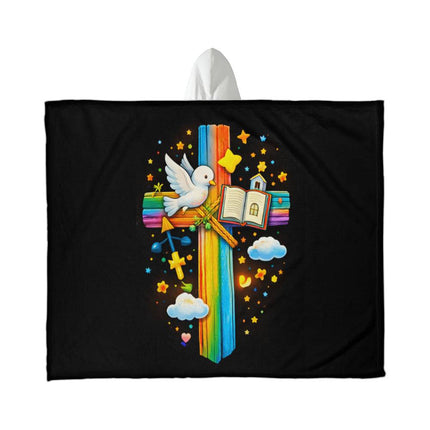 Favored Cross Hooded Sherpa Blanket – Christian Gift for Teens & Adults