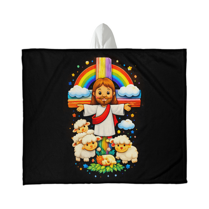 Favored Cross Hooded Sherpa Blanket – Christian Gift for Teens & Adults