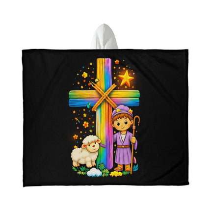 Favored Cross Hooded Sherpa Blanket – Christian Gift for Teens & Adults