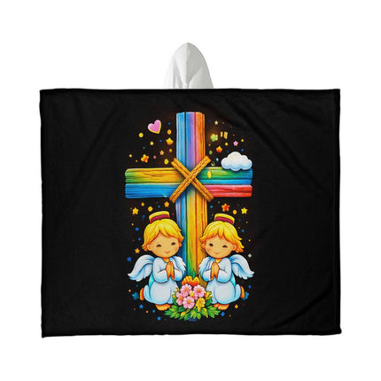 Favored Cross Hooded Sherpa Blanket – Christian Gift for Teens & Adults
