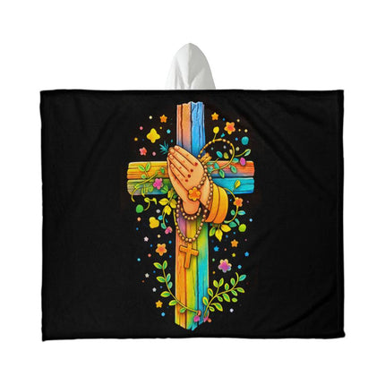Favored Cross Hooded Sherpa Blanket – Christian Gift for Teens & Adults