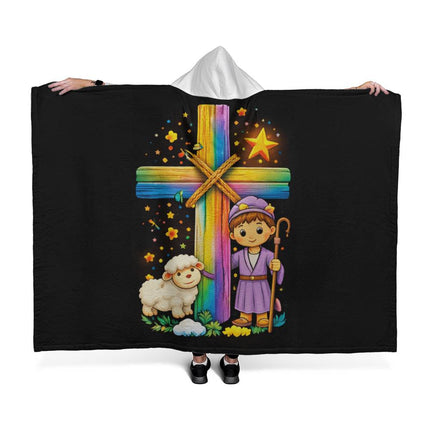 Favored Cross Hooded Sherpa Blanket – Christian Gift for Teens & Adults
