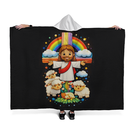 Favored Cross Hooded Sherpa Blanket – Christian Gift for Teens & Adults
