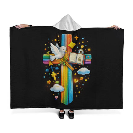 Favored Cross Hooded Sherpa Blanket – Christian Gift for Teens & Adults