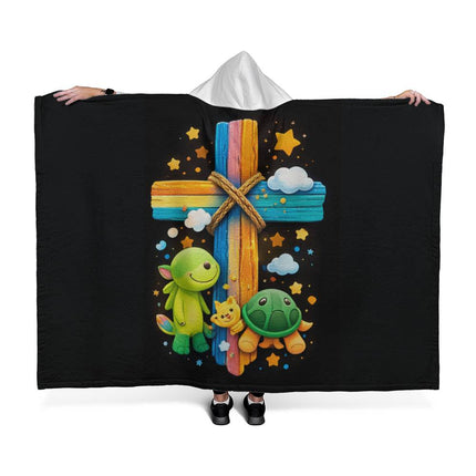 Favored Cross Hooded Sherpa Blanket – Christian Gift for Teens & Adults