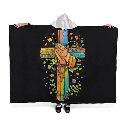 Favored Cross Hooded Sherpa Blanket – Christian Gift for Teens & Adults