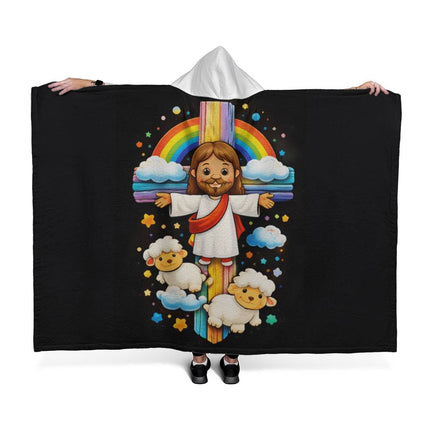 Favored Cross Hooded Sherpa Blanket – Christian Gift for Teens & Adults
