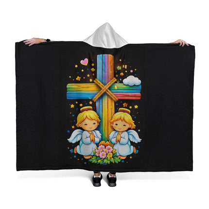 Favored Cross Hooded Sherpa Blanket – Christian Gift for Teens & Adults